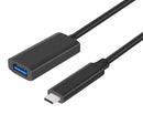 NÖRDIC aktiv 5m USB 3.2 Gen 2 SuperSpeed 10Gbps Förlängningskabel USB-C hane till USB-A hona