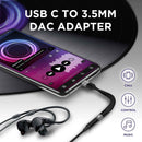 NÖRDIC kort flatkabel 14cm USB-C till 3.5mm ljudadapter DAC USB-C hörluradapter