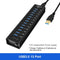 NÖRDIC powered 14-ports USB 3.0 HUB 5Gbps 1,2mm kabel aluminium svart med nätdel