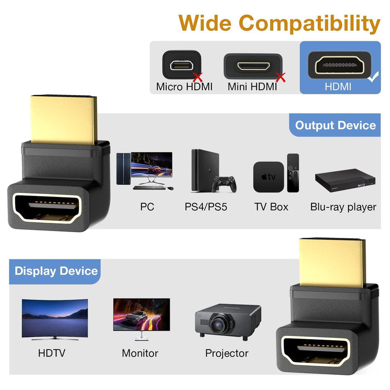 NÖRDIC vinklad HDMI 2.1 adapter 8K60Hz 4K120Hz HDR