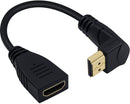 NÖRDIC vinklad HDMI adapter 4K30Hz UHD hane till hona 20cm svart