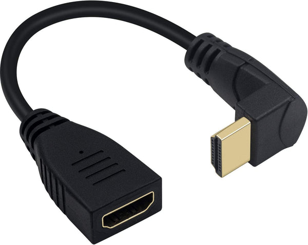 NÖRDIC vinklad HDMI adapter 8K60Hz 4k120Hz 48Gbps hane till hona HDMI2.1 15cm