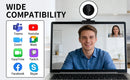 NÖRIDC HD 4K Webcam PC and Laptop, 360° Adjustable with Auto Focus, 3-Color Touch Lighting for Video Calls, Live Streaming and Remote Work
