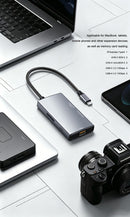 Nördic 1 to 5 USB-C Card Reader 1xSD 4.0 UHS-II, 1xMiniSD 4.0 UHS-II, 1x CFExpress A, 1x USB-C 3.2 10G, 1xUSB-C 3.2 10G