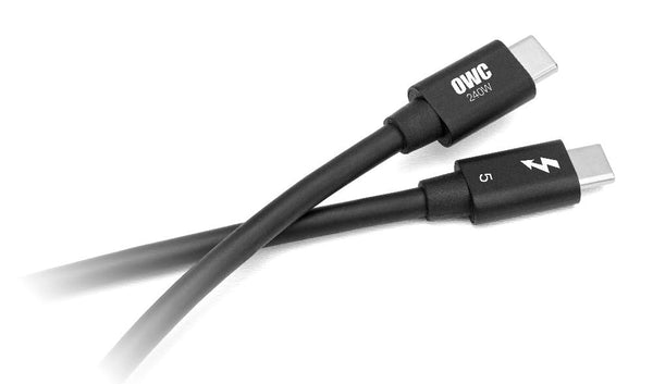 OWC 1m Thunderbolt 5 Certified USB-C kabel 1200G 240W 8K60Hz Kompatibel med Thunderbolt 4, USB4 och USB-C, Svart