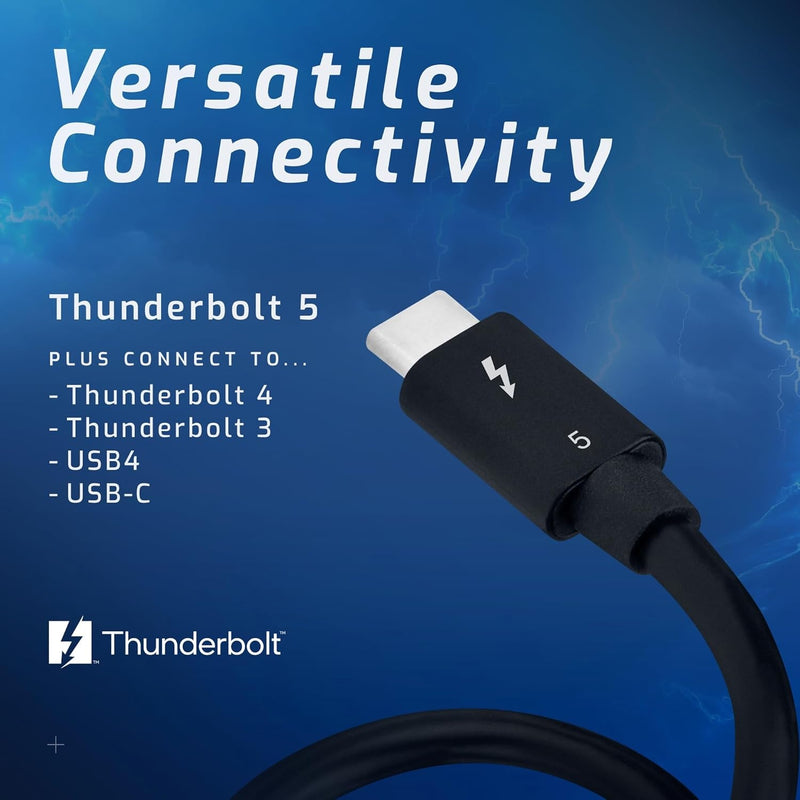 OWC 80cm Thunderbolt 5 Certified USB-C kabel 120G 240W 8K60Hz Kompatibel med Thunderbolt 4, USB4 och USB-C, Svart