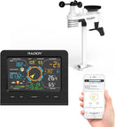 Professional 13 in 1 Wireless Weather Station with Outdoor Sensor, Thermometer, Barometer, Hygrometer, Wind & Rain Gauge