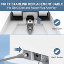 Starlink 23m Gen 3 Cable Cat6 RJ45 koppar IP67 vattentät satellit High Speed Standard V3 kabel