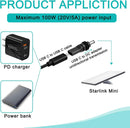 Starlink Mini Adapter USB-C PD100W Female to DC 5.5x21mm Waterproof