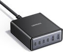 UGREEN 100W USB-C Laddstation, 6-Portars GaN Skrivbordsladdare med 4 USB-C & 2 USB-A, Smart Strömfördelning