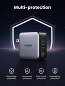 UGREEN Nexode 100W GaN USB-C 4-portars laddare, för MacBook Pro/Air, iPad Pro, iPhone 17/16/15-serien, Galaxy S25/S24, Pixel 10/9, Steam Deck, Pixelbook