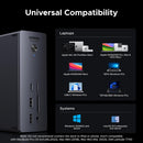 UGREEN Revodok Max Thunderbolt 5-docka 120 Gbps med 3*TBT5 8K@60Hz dubbla 6K@60Hz), 13-i-1 med 140W laddning för bärbara datorer och 2,5 Gbps Ethernet