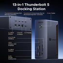 UGREEN Revodok Max Thunderbolt 5-docka 120 Gbps med 3*TBT5 8K@60Hz dubbla 6K@60Hz), 13-i-1 med 140W laddning för bärbara datorer och 2,5 Gbps Ethernet