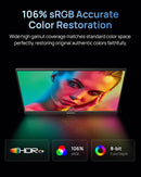 USB  144Hz Monitor 16.1" Ultra-Thin Laptop Screen with Storage Bag, 106% sRGB 1920×1080p FHD HDR for Laptop/PC/Mac/PS3/4/5/Xbox Grey