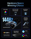 USB  144Hz Monitor 16.1" Ultra-Thin Laptop Screen with Storage Bag, 106% sRGB 1920×1080p FHD HDR for Laptop/PC/Mac/PS3/4/5/Xbox Grey