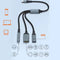 NÖRDIC USB-C Splitter 1 till 3, 1xUSB-A 1xUSB-C PD60W 1x3,5mm hörlursuttag OTG Kabel