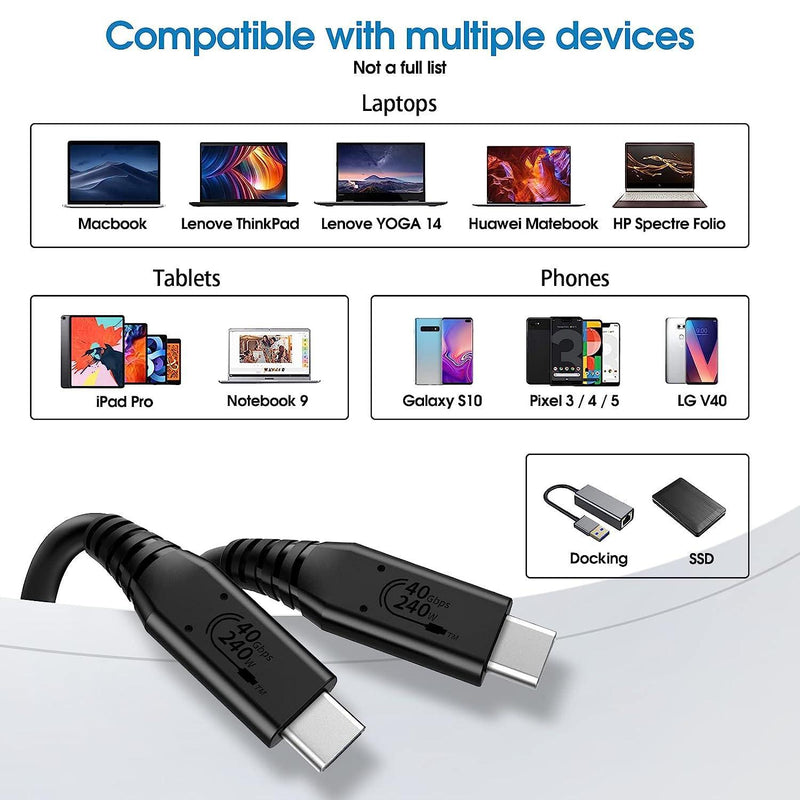 USB-IF Certified  2m USB-C 2.0 240W Snabbladdning 480Mbps