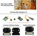 Waveshare Raspberry Pi Camera Module Kit 1080p Fisheye Lens Wider Field of View for Any Version of Raspberry-pi