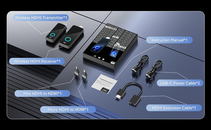 Wireless HDMI Extender 4K@30Hz 50m