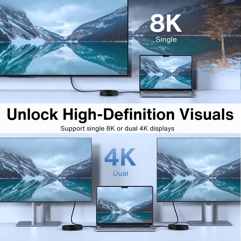 iVANKY Intel Certified Thunderbolt 4 Cable 1,5 m 240W Charging 40Gbps 8K Display USB-C to USB-C