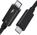 NÖRDIC 1m Thunderbolt 5 kabel Intel Certifierad, 80Gbps Dataöverföring, 120Gbps Bandbredd,  240W Laddning, Dubbla 8K Skärmar, Kompatibel med MacBook M4 TB4/DP2.1/USB4